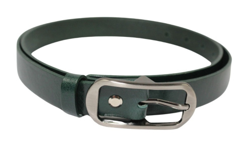 Pasek Damski Skórzany PAS-MAX (PL) Skóra Licowa EXTRA Gładki 25 mm CIEMNY ZIELONY K111