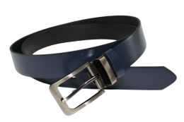 Pasek Męski Skórzany Arucce (PL) Skóra Naturalna DW EXTRA Klamra Nowoczesna 35 mm GRANATOWY