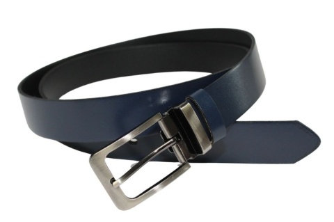 Pasek Męski Skórzany Arucce (PL) Skóra Naturalna DW EXTRA Klamra Nowoczesna 35 mm GRANATOWY