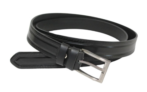 Pasek Męski Skórzany CEZ-MAR (PL) "WZÓR GRECKI" Skóra Licowa EXTRA 30 mm CZARNY