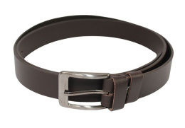 Pasek Męski Skórzany COMPLEX (PL) GŁADKI Skóra Naturalna 30 mm CZEKOLADOWY