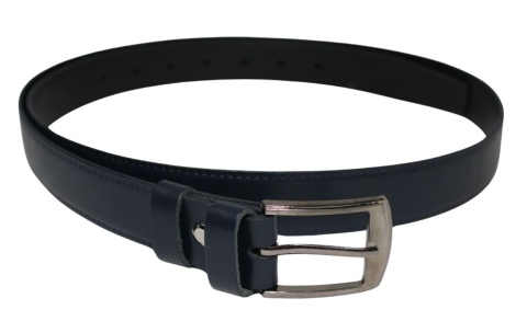 Pasek Męski Skórzany COMPLEX (PL) "IMITACJA SZYCIA CIENKĄ NITKĄ" Skóra Naturalna 30 mm GRANATOWY