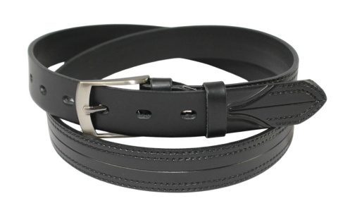 Pasek Skórzany CezMar (PL) TŁOCZONY 30 mm Skóra Naturalna CZARNY