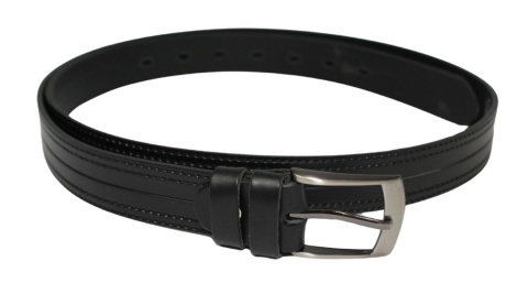 Pasek Skórzany CezMar (PL) TŁOCZONY 30 mm Skóra Naturalna CZARNY