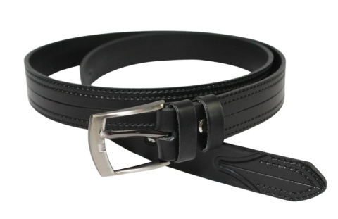 Pasek Skórzany CezMar (PL) TŁOCZONY 30 mm Skóra Naturalna CZARNY