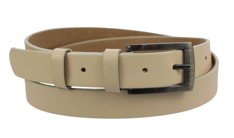 Pasek Skórzany Damski PAS-MAX (PL) Skóra Licowa EXTRA Gładki 30 mm KREMOWY