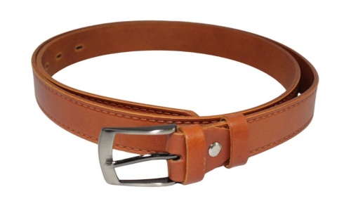 Pasek Skórzany Męski CezMar (PL) 30 mm "IMITACJA SZYCIA" KONIAKOWY Skóra Licowa