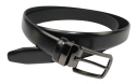 Pasek Skórzany PAS-MAX (PL) Skóra Licowa EXTRA 35 mm CZARNY KRAST Gładki Klamra Nowoczesna