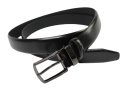 Pasek Skórzany PAS-MAX (PL) Skóra Licowa EXTRA 35 mm CZARNY KRAST Gładki Klamra Nowoczesna