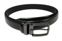 Pasek Skórzany PAS-MAX (PL) Skóra Licowa EXTRA 35 mm CZARNY KRAST Gładki Klamra Nowoczesna