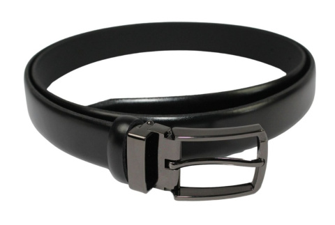 Pasek Skórzany PAS-MAX (PL) Skóra Licowa EXTRA 35 mm CZARNY KRAST Gładki Klamra Nowoczesna