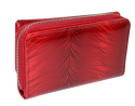Portfel Damski Skórzany JENNIFER JONES 14cm Suwak I Klapka Skóra Naturalna Lakierowany JJ5245-11 CZERWONY 14,5 x 9 x 3,5 [cm]