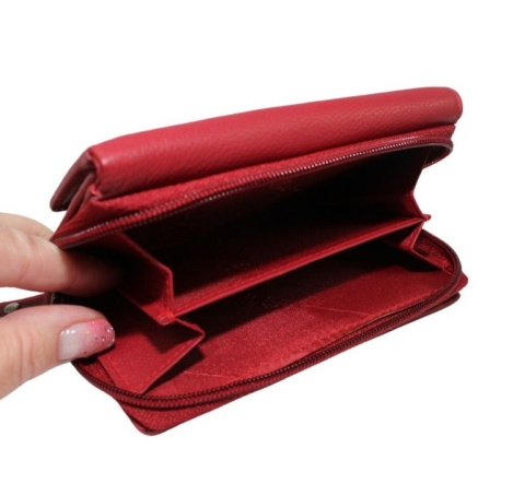 Portfel Damski Skórzany Money Maker 14cm Suwak I Klapka Skóra Naturalna 521B 14,5 x 9 x 3,5 [cm]