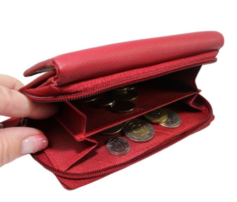 Portfel Damski Skórzany Money Maker 14cm Suwak I Klapka Skóra Naturalna 521B 14,5 x 9 x 3,5 [cm]