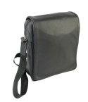 Skórzana Torba Na Ramię Pionowa GRETOS (PL) Listonoszka Z Klapką CZARNA 25 x 18 x 8 [cm]