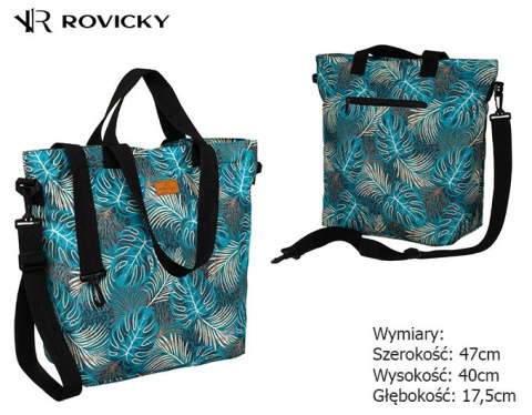 Torebka Damska Listonoszka Materiałowa Rovicky (PL) R-TZ15605/S16 Na Suwak 47 x 40 x 17,5 [cm]
