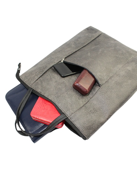 Torebka Na Zakupy Antoszczyk (PL) MARTA Ze Skóry Włoskiej Model Duży 41 x 38 x 8 [cm] CZARNY DUO 