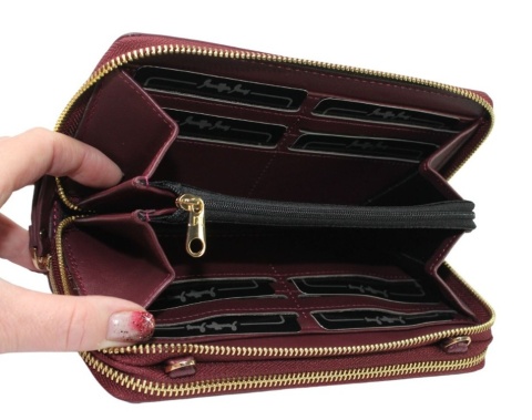 Damski Poziomy Portfel Na Pasku Jennifer Jones z Funkcją Torebki 1126-1 Portfelo-Torebka NIEBIESKI 20 x 11,5 x 6 [cm] 