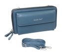 Damski Poziomy Portfel Na Pasku Jennifer Jones z Funkcją Torebki 1126-1 Portfelo-Torebka NIEBIESKI 20 x 11,5 x 6 [cm] 