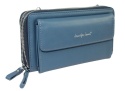 Damski Poziomy Portfel Na Pasku Jennifer Jones z Funkcją Torebki 1126-1 Portfelo-Torebka NIEBIESKI 20 x 11,5 x 6 [cm] 