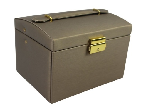 Elegancka i Stylowa Szkatułka Na Biżuterię PATRIZIA Pojemny Organizer 23004 COFFE 17,5 x 13 x 12,5 [cm]
