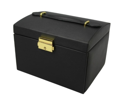 Elegancka i Stylowa Szkatułka Na Biżuterię PATRIZIA Pojemny Organizer 23004 Czarny 17,5 x 13 x 12,5 [cm]