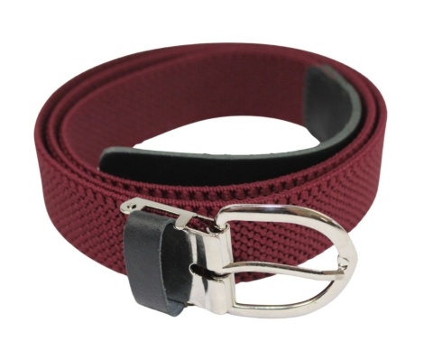 Pasek Gumowa Plecionka Polska Galanteria (PL) XXL Rozciągliwy BORDOWY 30 mm Klamra Tradycyjna Uniwersalny Zakres Zapinania