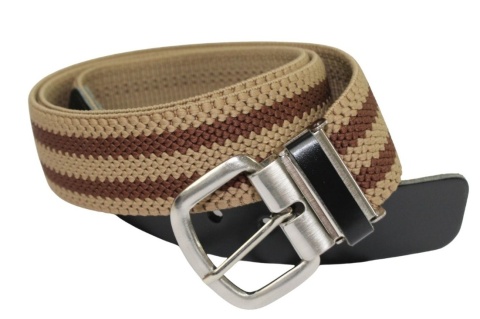 Pasek Gumowa Plecionka Polska Galanteria (PL) XXL Rozciągliwy BRĄZOWY 40 mm Klamra Tradycyjna Uniwersalny Zakres Zapinania