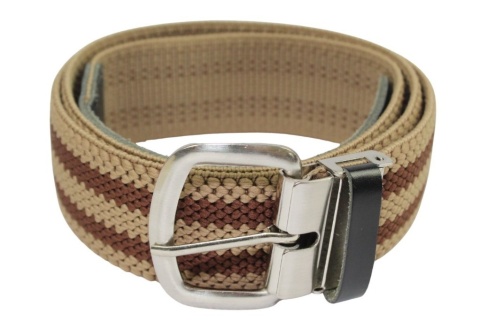 Pasek Gumowa Plecionka Polska Galanteria (PL) XXL Rozciągliwy BRĄZOWY 40 mm Klamra Tradycyjna Uniwersalny Zakres Zapinania