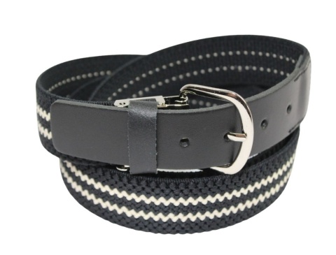 Pasek Gumowa Plecionka Polska Galanteria (PL) XXL Rozciągliwy CZARNO-BIAŁY 30 mm Klamra Tradycyjna Uniwersalny Zakres Zapinania