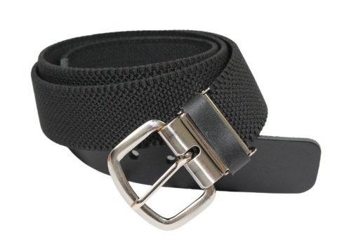 Pasek Gumowa Plecionka Polska Galanteria (PL) XXL Rozciągliwy CZARNY 40 mm Klamra Tradycyjna Uniwersalny Zakres Zapinania