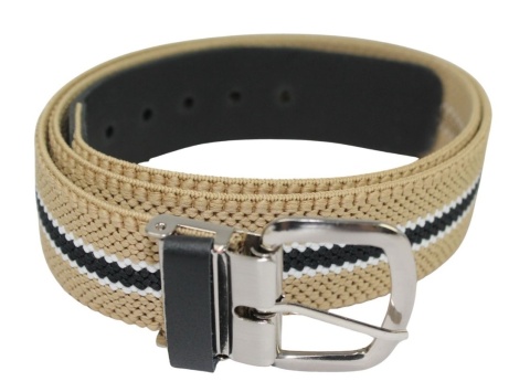 Pasek Gumowa Plecionka Polska Galanteria (PL) XXL Rozciągliwy KREMOWO CZARNO BIAŁY 40 mm Uniwersalny Zakres Zapinania