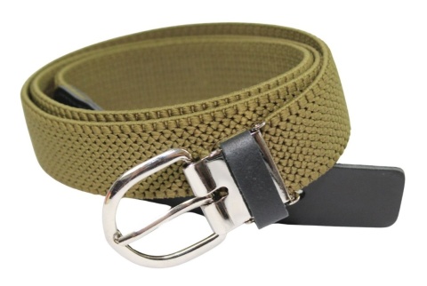 Pasek Gumowa Plecionka Polska Galanteria (PL) XXL Rozciągliwy OLIWKOWY 30 mm Klamra Tradycyjna Uniwersalny Zakres Zapinania