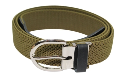 Pasek Gumowa Plecionka Polska Galanteria (PL) XXL Rozciągliwy OLIWKOWY 30 mm Klamra Tradycyjna Uniwersalny Zakres Zapinania