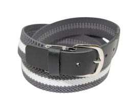 Pasek Gumowa Plecionka Polska Galanteria (PL) XXL Rozciągliwy SZARO-BIAŁY 30 mm Klamra Tradycyjna Uniwersalny Zakres Zapinania