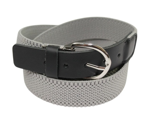Pasek Gumowa Plecionka Polska Galanteria (PL) XXL Rozciągliwy  POPIELATY 30 mm Klamra Tradycyjna Uniwersalny Zakres Zapinania