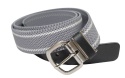Pasek Gumowa Plecionka Polska Galanteria (PL) XXL Rozciągliwy SZARO-BIAŁY 40 mm Klamra Tradycyjna Uniwersalny Zakres Zapinania