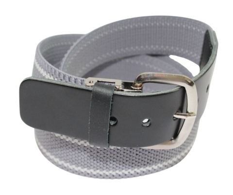 Pasek Gumowa Plecionka Polska Galanteria (PL) XXL Rozciągliwy SZARO-BIAŁY 40 mm Klamra Tradycyjna Uniwersalny Zakres Zapinania