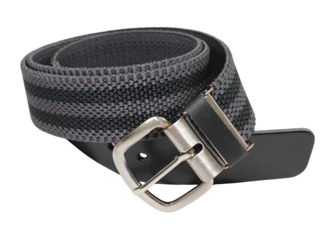 Pasek Gumowa Plecionka Polska Galanteria (PL) XXL Rozciągliwy SZARO-CZARNY 40 mm Klamra Tradycyjna Uniwersalny Zakres Zapinania