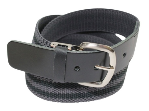 Pasek Gumowa Plecionka Polska Galanteria (PL) XXL Rozciągliwy SZARO-CZARNY 40 mm Klamra Tradycyjna Uniwersalny Zakres Zapinania