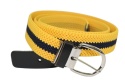 Pasek Gumowa Plecionka Polska Galanteria (PL) XXL Rozciągliwy ZÓŁTY-GRANAT 30 mm Klamra Tradycyjna Uniwersalny Zakres Zapinania