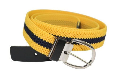 Pasek Gumowa Plecionka Polska Galanteria (PL) XXL Rozciągliwy ZÓŁTY-GRANAT 30 mm Klamra Tradycyjna Uniwersalny Zakres Zapinania