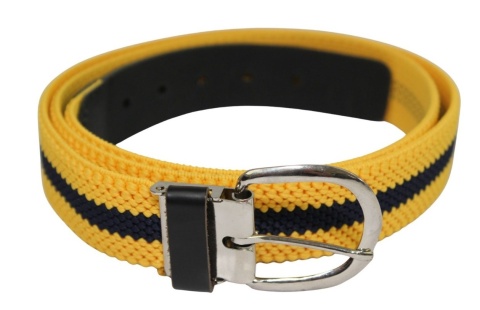 Pasek Gumowa Plecionka Polska Galanteria (PL) XXL Rozciągliwy ZÓŁTY-GRANAT 30 mm Klamra Tradycyjna Uniwersalny Zakres Zapinania