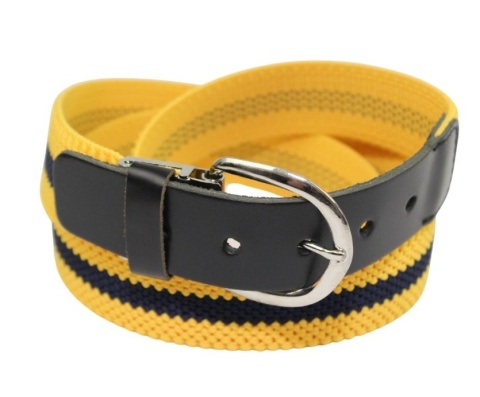 Pasek Gumowa Plecionka Polska Galanteria (PL) XXL Rozciągliwy ZÓŁTY-GRANAT 30 mm Klamra Tradycyjna Uniwersalny Zakres Zapinania