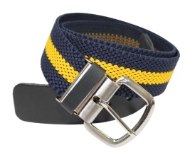 Pasek Gumowa Plecionka Polska Galanteria (PL) XXL Rozciągliwy ŻÓŁTY-GRANAT 40 mm Klamra Tradycyjna Uniwersalny Zakres Zapinania