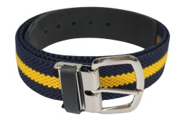 Pasek Gumowa Plecionka Polska Galanteria (PL) XXL Rozciągliwy ŻÓŁTY-GRANAT 40 mm Klamra Tradycyjna Uniwersalny Zakres Zapinania