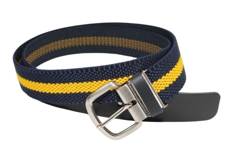 Pasek Gumowa Plecionka Polska Galanteria (PL) XXL Rozciągliwy ŻÓŁTY-GRANAT 40 mm Klamra Tradycyjna Uniwersalny Zakres Zapinania