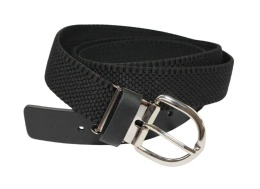 Pasek Gumowa Plecionka Polska Galanteria (PL) XXL Rozciągliwy CZARNY 30 mm Klamra Tradycyjna Uniwersalny Zakres Zapinania