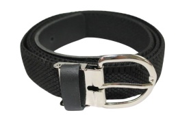 Pasek Gumowa Plecionka Polska Galanteria (PL) XXL Rozciągliwy CZARNY 30 mm Klamra Tradycyjna Uniwersalny Zakres Zapinania