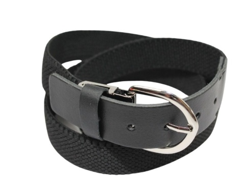 Pasek Gumowa Plecionka Polska Galanteria (PL) XXL Rozciągliwy CZARNY 30 mm Klamra Tradycyjna Uniwersalny Zakres Zapinania